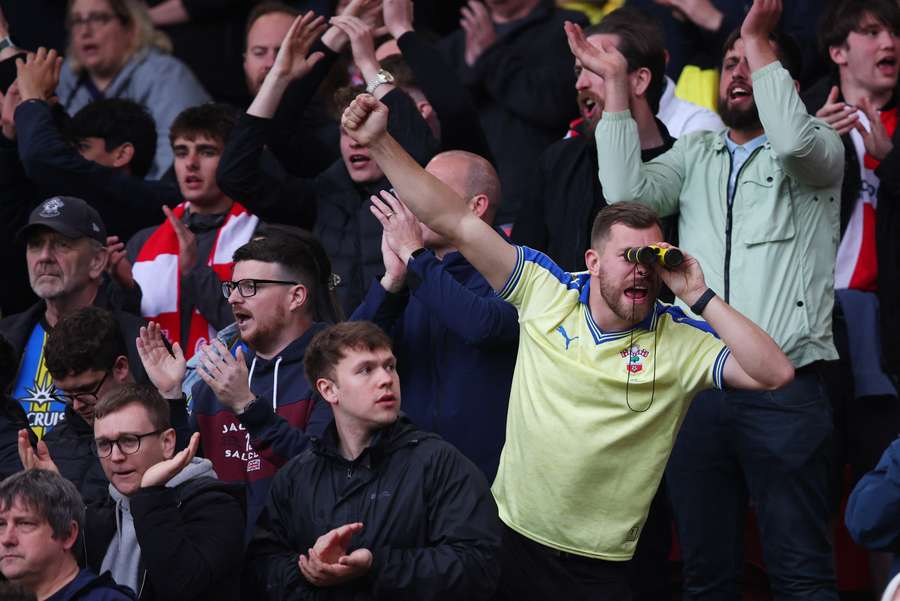 Southampton fans during their playoff semi-final with Middlesbrough