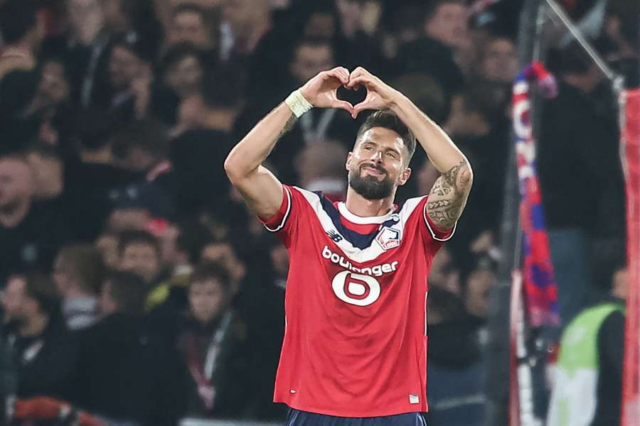 Giroud avec le LOSC vendredi.