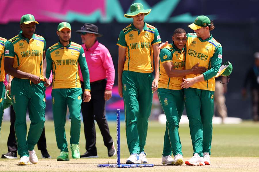 South Africa celebrate their win