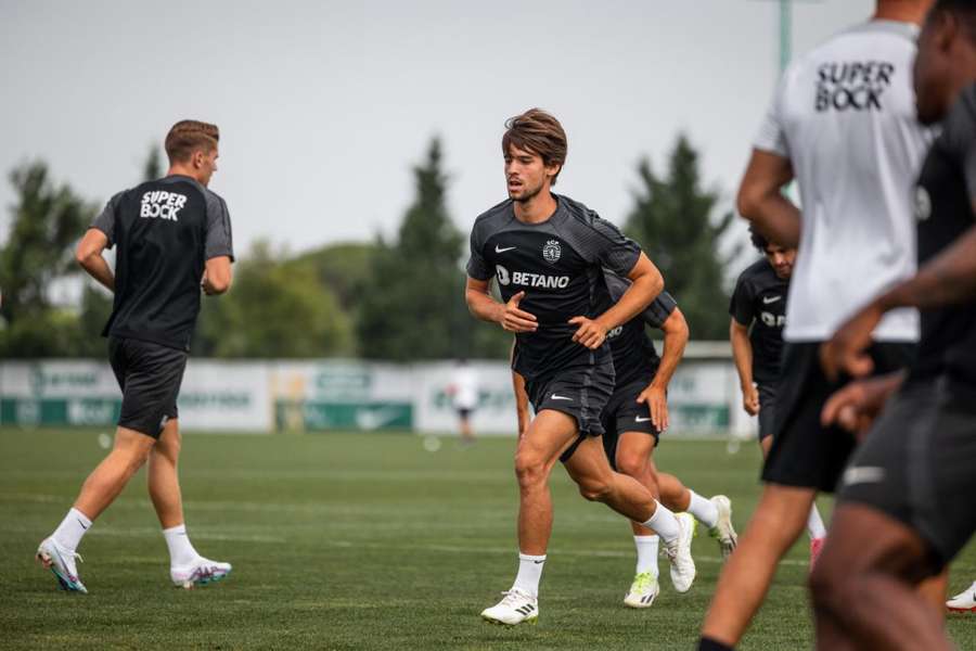 Daniel Bragança no treino do Sporting