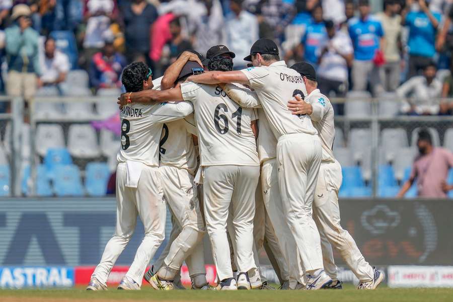 New Zealand celebrate their win