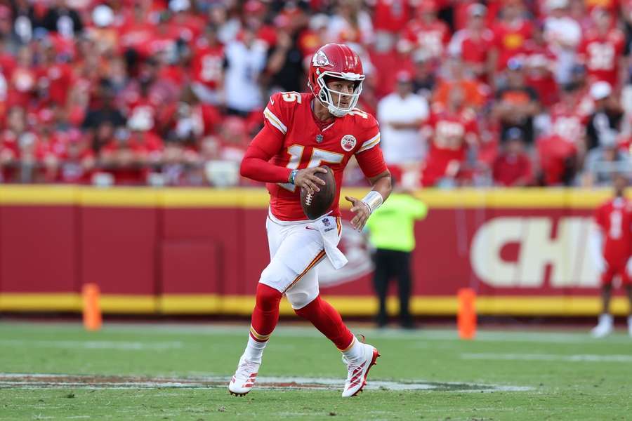 Patrick Mahomes en acción para Kansas City.