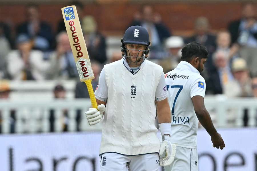 England's Joe Root celebrates his century