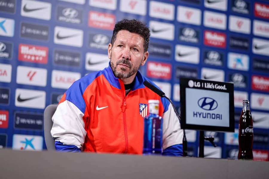 Simeone, entrenador del Atletico de Madrid, en rueda de prensa