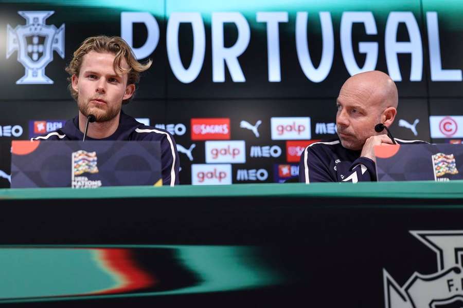 Riemer e Hjulmand na antevisão à partida com Portugal
