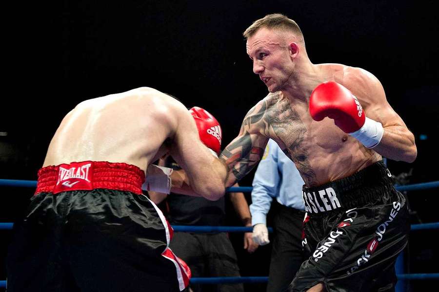 Northern Irishman Brian Magee (L) fights with Mikkel Kessler of Denmark (R) during the WBA super-middleweight clash Northern Irishman Brian Magee (L) fights with Mikkel Kessler of Denmark (R) during the WBA super-middleweight clash