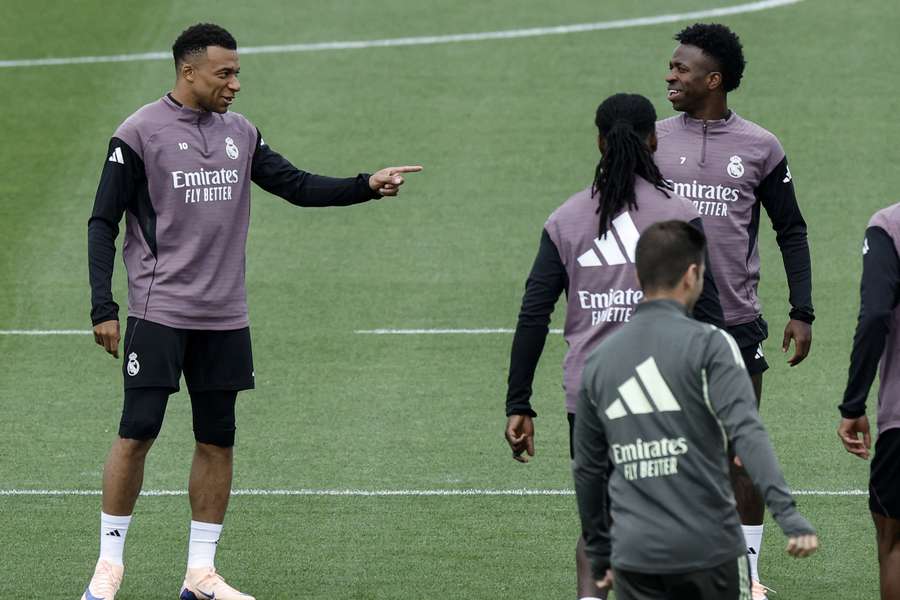 Mbappé during Saturday’s training session