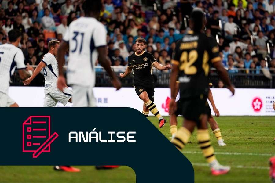 Nico González do Man City durante o jogo de pré-época frente ao Inter de Milão Nico González do Man City durante o jogo de pré-época frente ao Inter de Milão