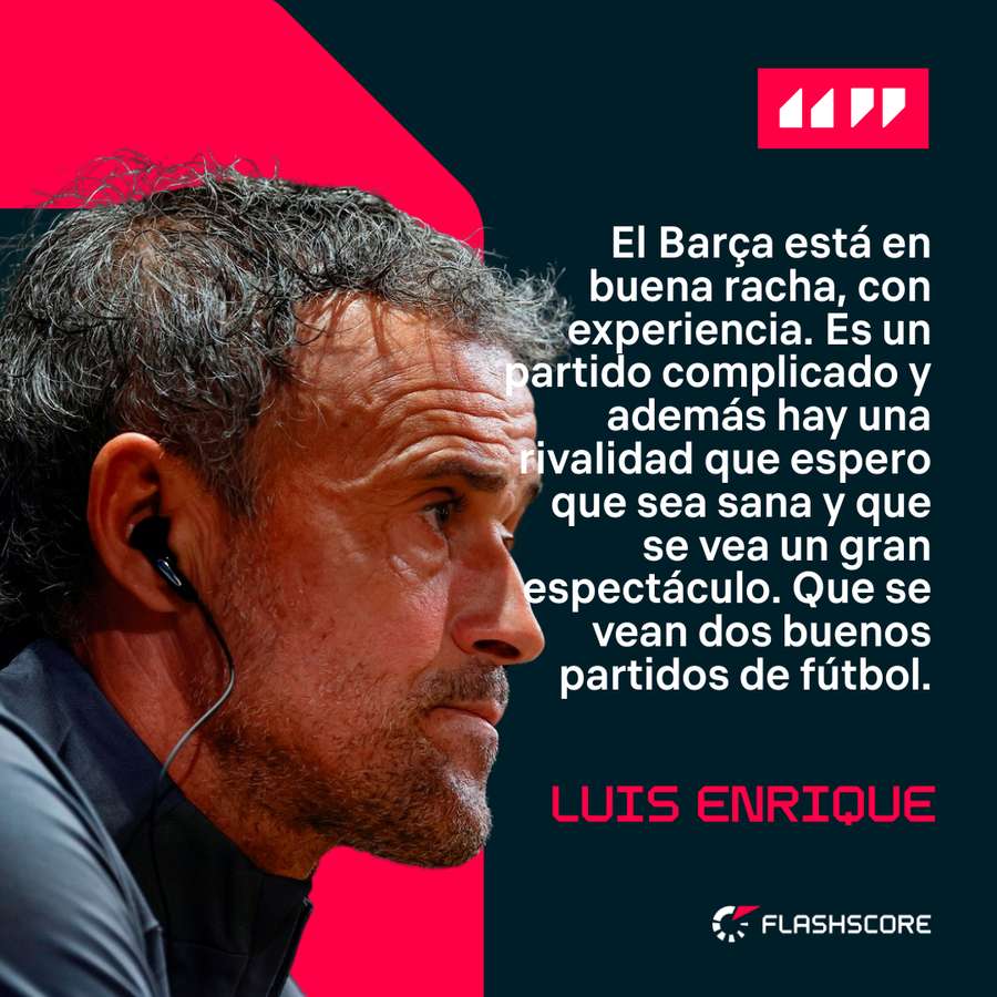 Luis Enrique, sobre el PSG-Barcelona