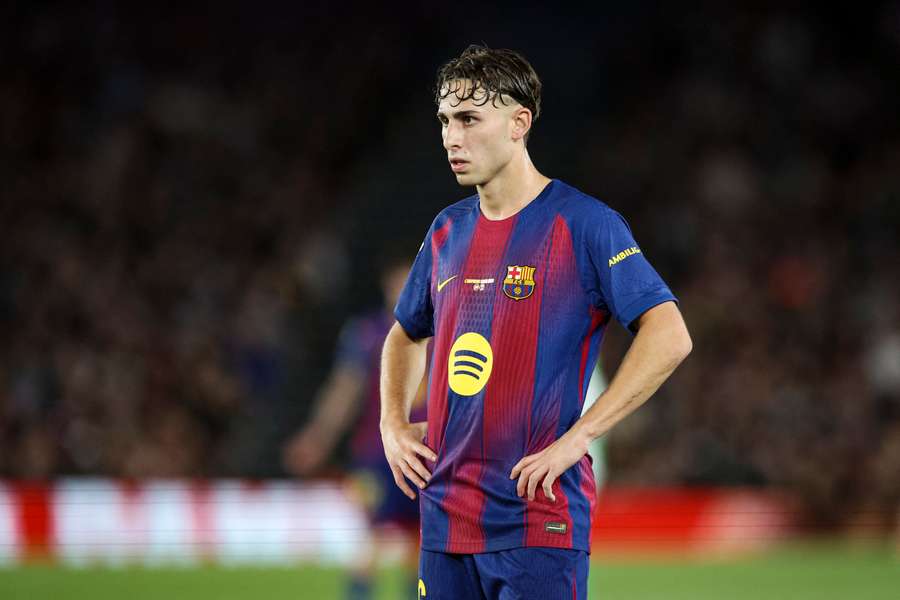 Fermín, durante el partido ante el Betis en el que se lesionó