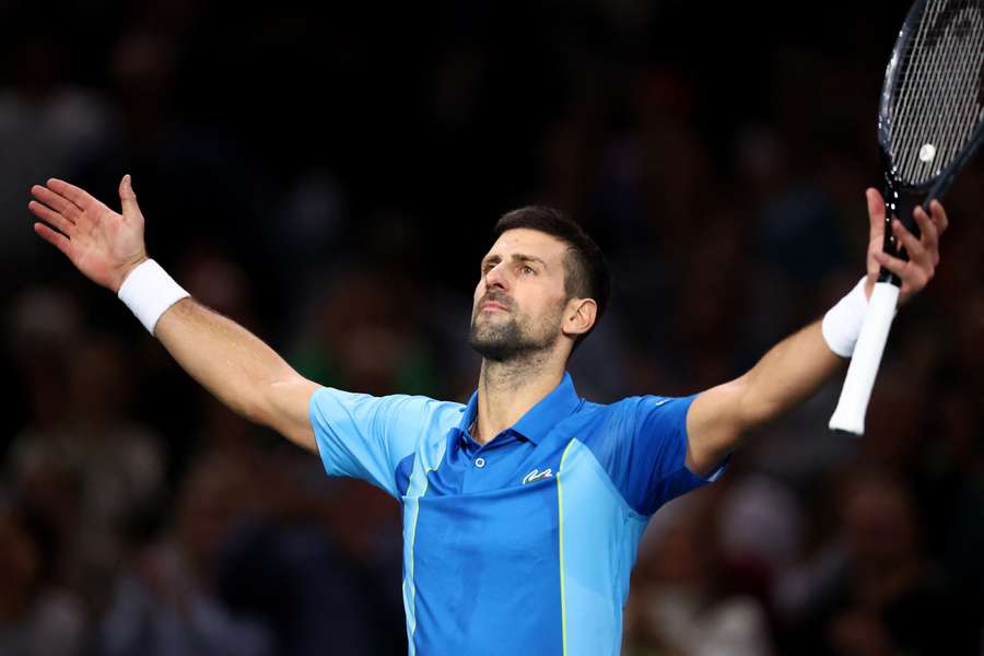Djokovic festeggia la vittoria nei quarti di finale