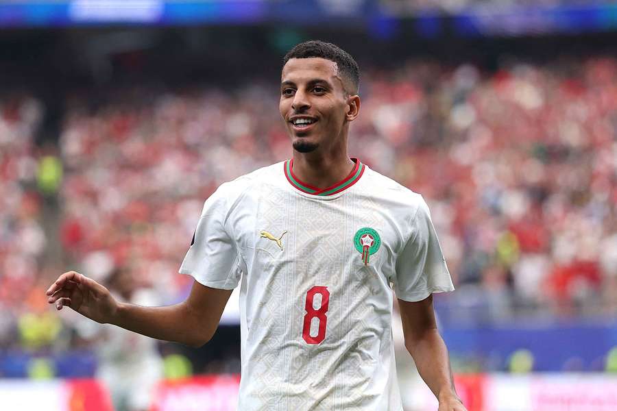 Morocco's Azzedine Ounahi celebrates scoring against Canada at the 2026 FIFA World Cup