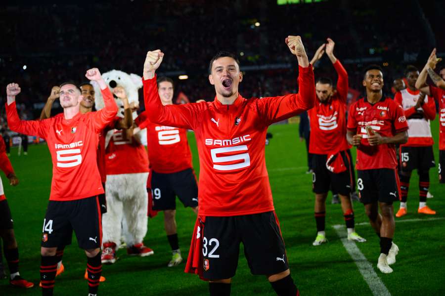 Gran celebración del Rennes.