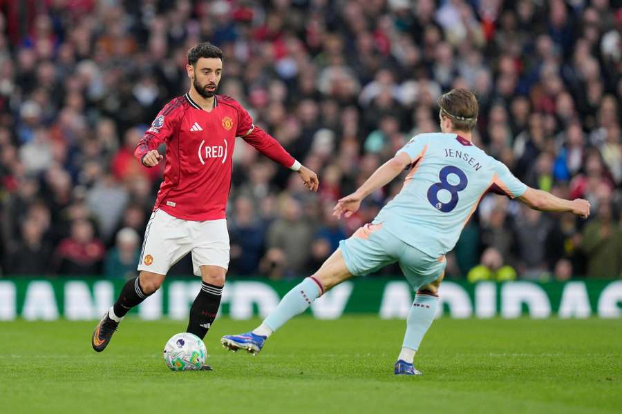 Manchester United's Bruno Fernandes in action against Brentford Manchester United's Bruno Fernandes in action against Brentford