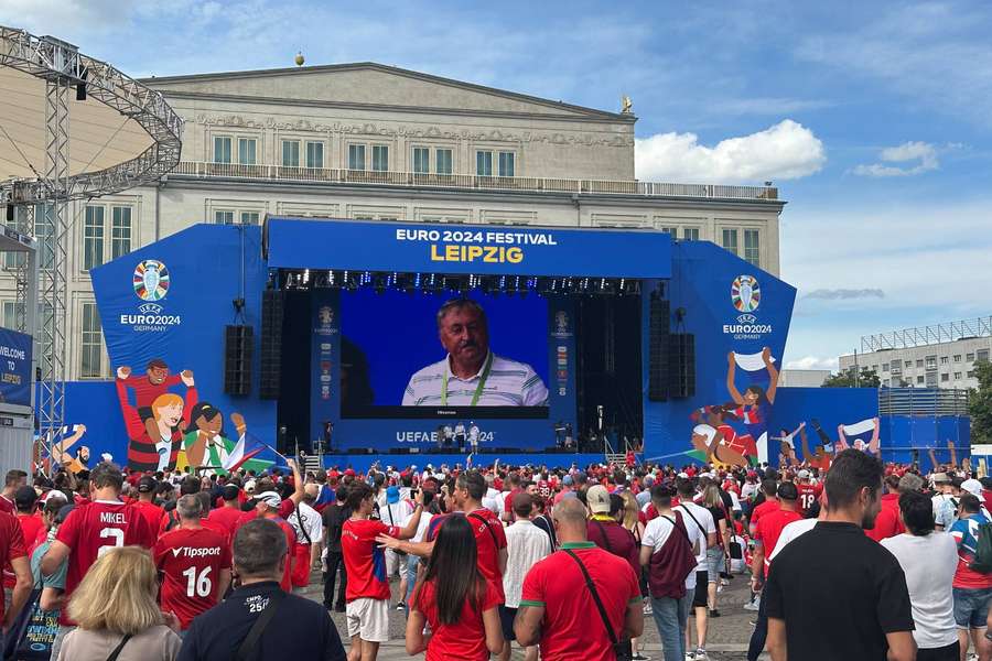 A Fanzone em Leipzig