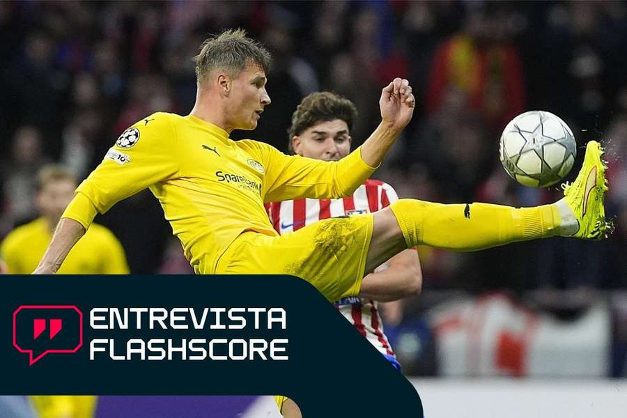 Odin Bjortuft, del Bodo/Glimt, en acción durante el duelo de Champions League ante el Atlético de Madrid