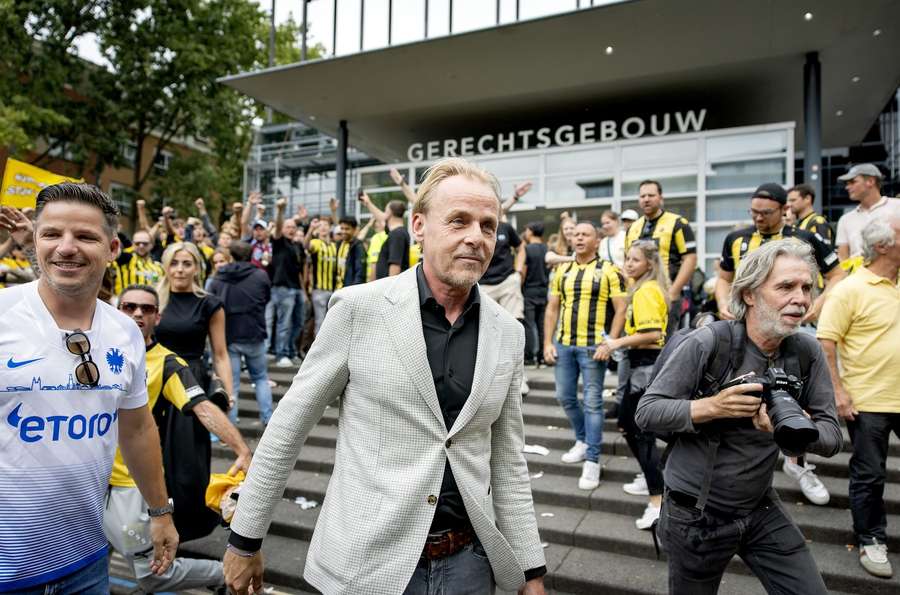 Michel Schaay of the Sterkhouders leaves the court in Utrecht after the summary proceedings about Vitesse's licence Michel Schaay of the Sterkhouders leaves the court in Utrecht after the summary proceedings about Vitesse's licence