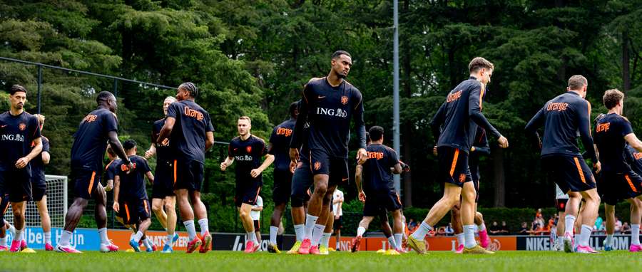 The Netherlands' squad during a practice session