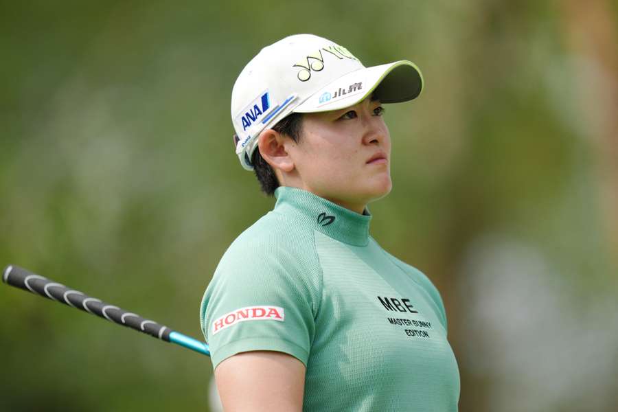 Akie Iwai is pictured on the ninth tee during the first round of the Honda LPGA Thailand 2025 at Siam Country Club