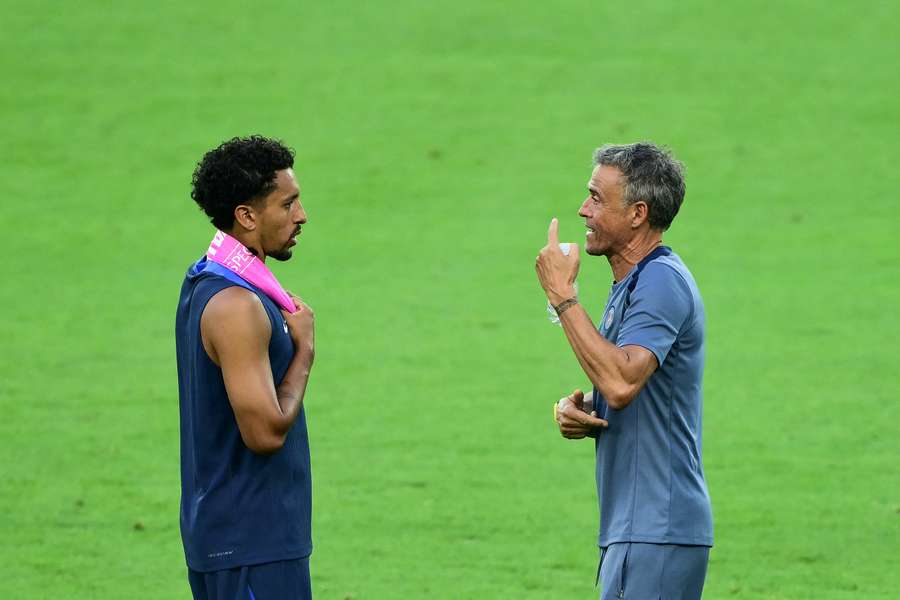 Marquinhos avec Luis Enrique
