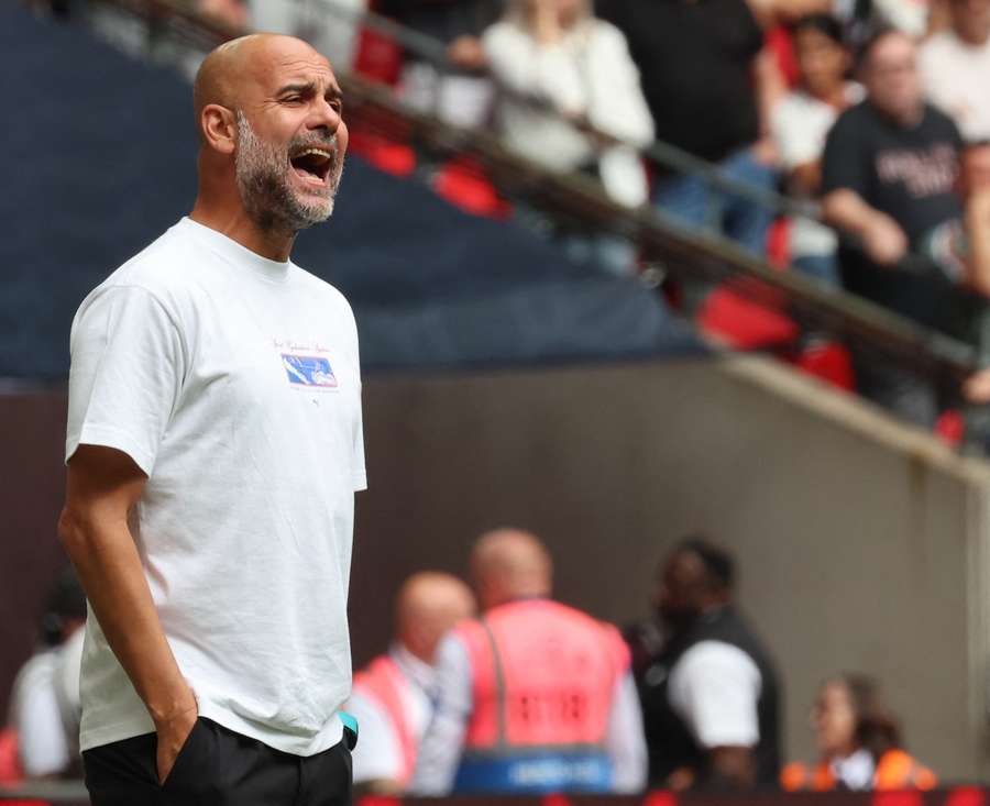 Guardiola tijdens de FA Community Shield