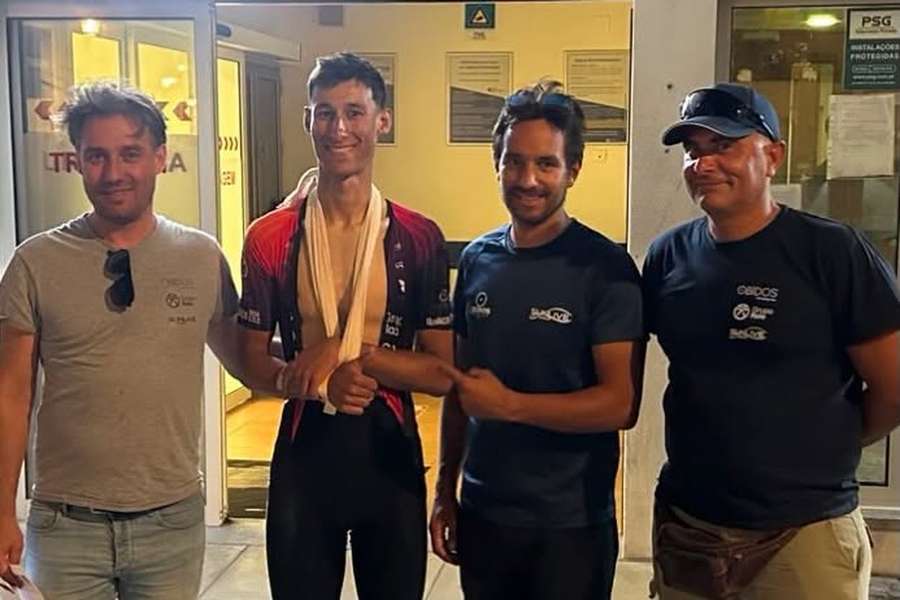Ciclista Gonçalo Rodrigues caiu em Elvas Ciclista Gonçalo Rodrigues caiu em Elvas