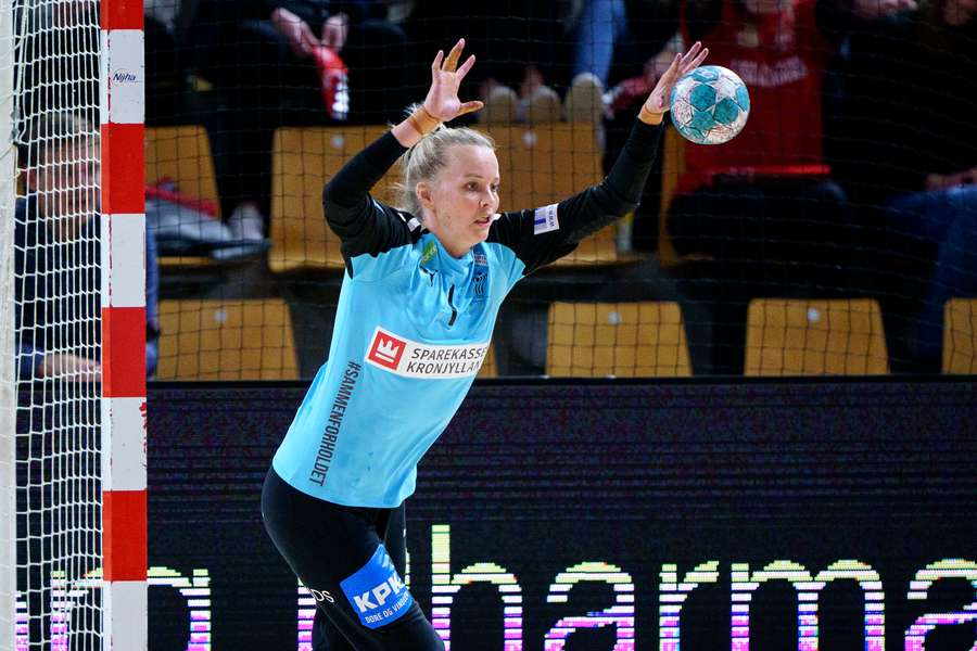 Sandra Toft i Golden League-kampen mod Holland i september 2022.