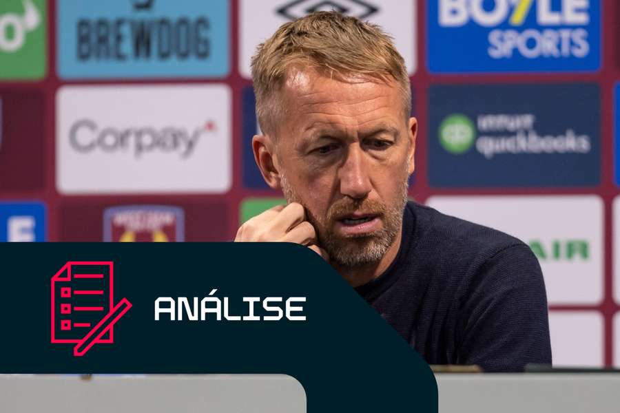 Graham Potter, durante a conferência de imprensa após a derrota com o Crystal Palace