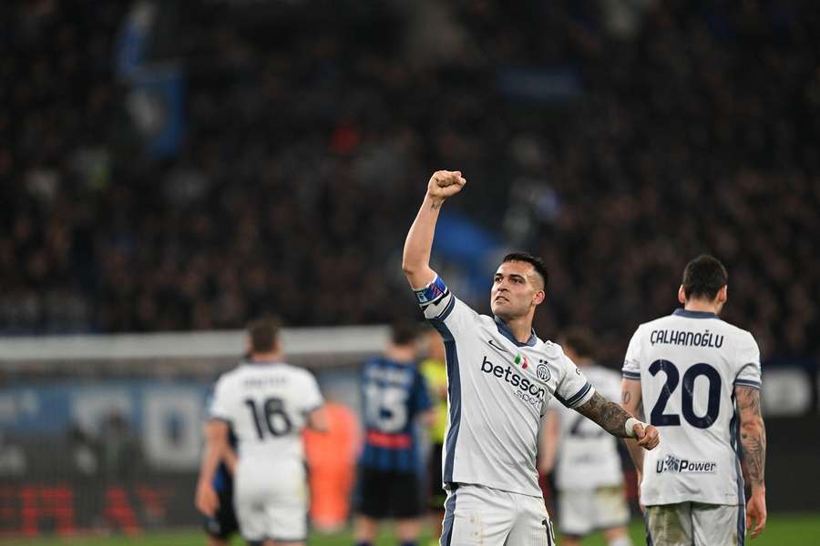 Lautaro Martinez of Inter FC celebrating after a goal 
