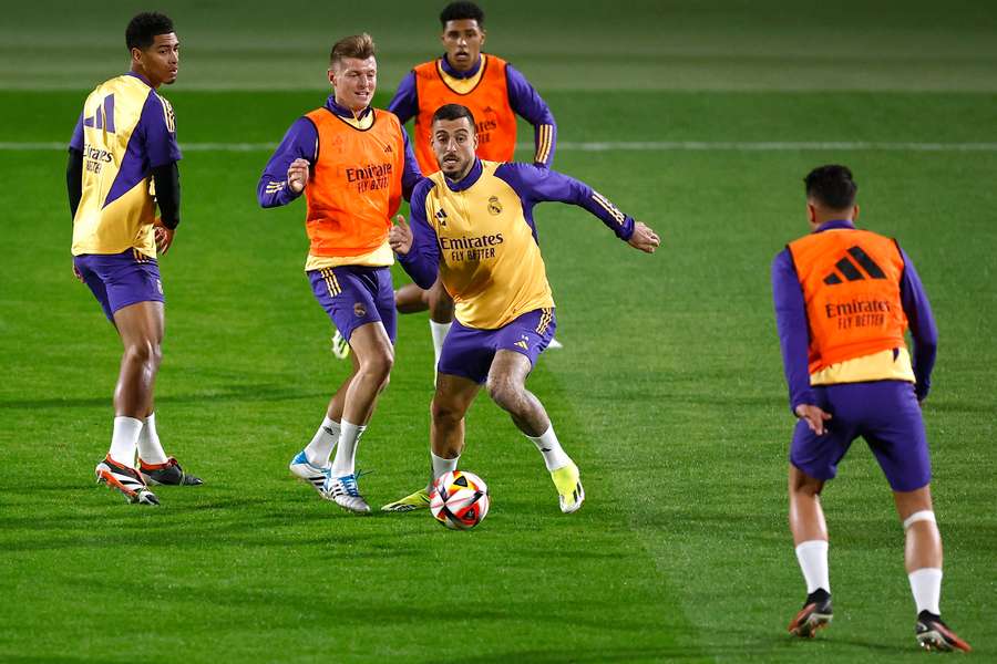 Real Madrid training ahead of the final
