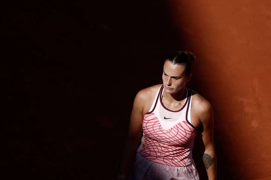 Belarus' Aryna Sabalenka during her second-round match at Roland Garros