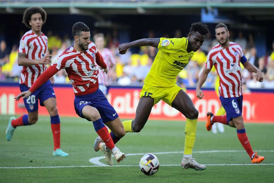 Nicolas Jackson no jogo contra o Atlético Madrid