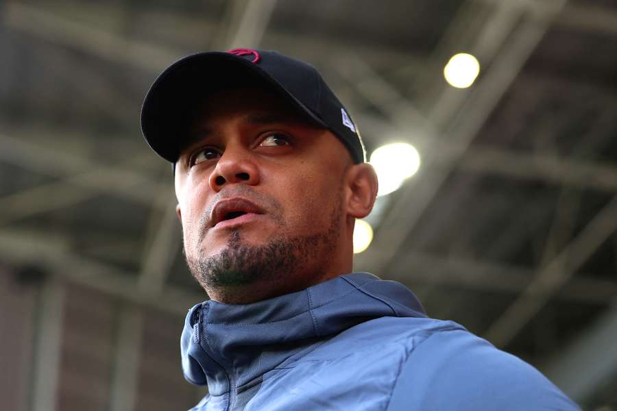 Vincent Kompany looks on ahead of Burnley's clash at Brentford