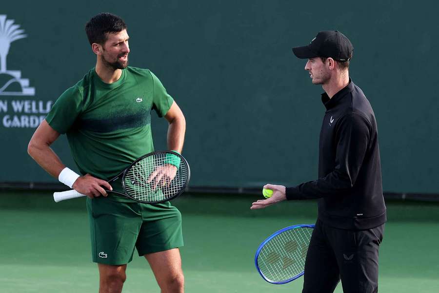 Novak Djokovic et Andy Murray à Indian Wells en mars.