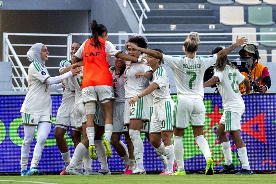 Algeria’s players celebrate a goal against Cote d'Ivoire Algeria’s players celebrate a goal against Cote d'Ivoire