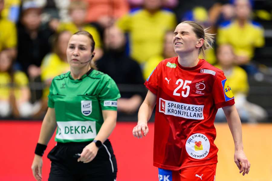Trine Ostergaard limped off with an injury against Sweden