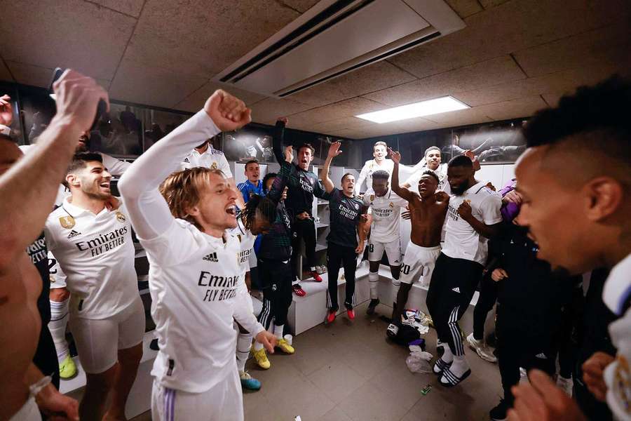 A festa do Real Madrid prolongou-se no balneário
