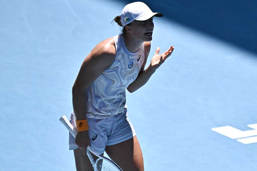 Iga Swiatek i kampen mod Elena Rybakina ved Australian Open.