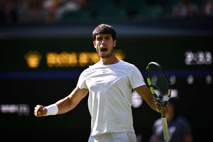 Alcaraz celebrates his win