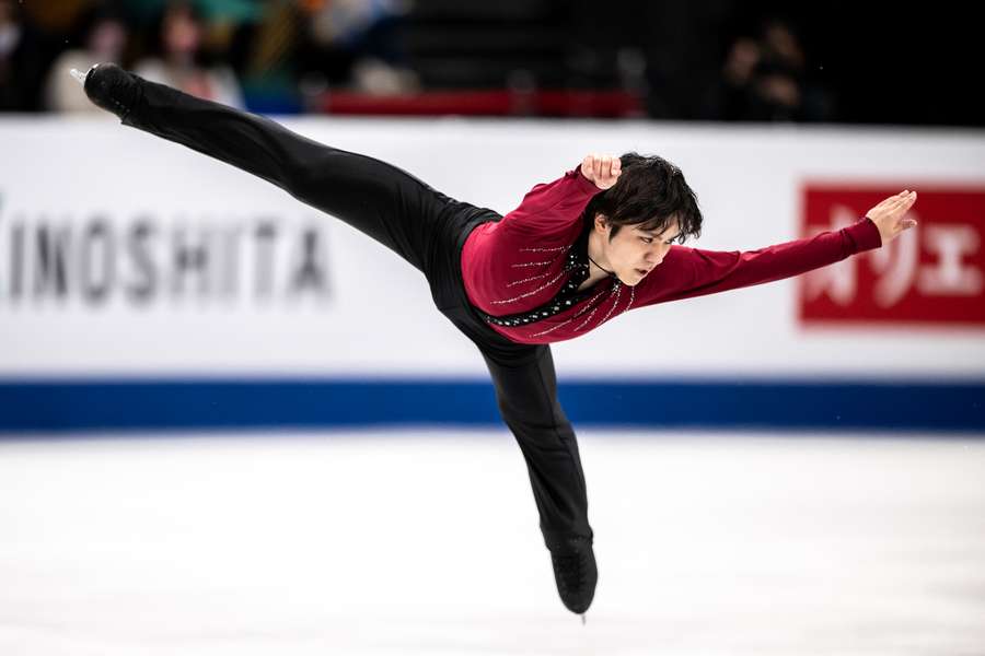 Uno in action during the men's short programme