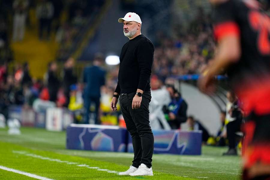 Trenér Slavie Jindřich Trpišovský. Trenér Slavie Jindřich Trpišovský.