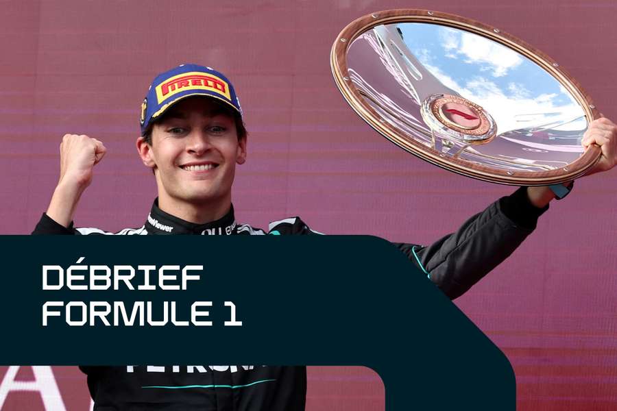 George Russell sur le podium.