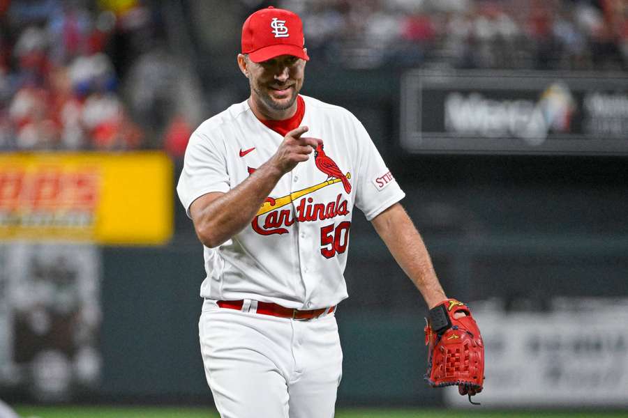 Wainwright after a double play against the Milwaukee Brewers to end the sixth inning