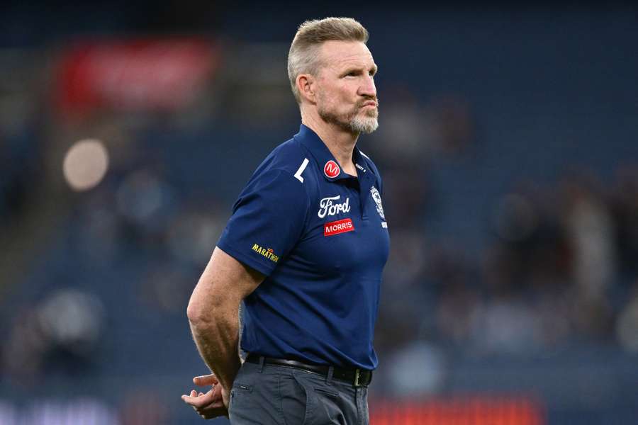Geelong assistant coach Nathan Buckley. Geelong assistant coach Nathan Buckley.
