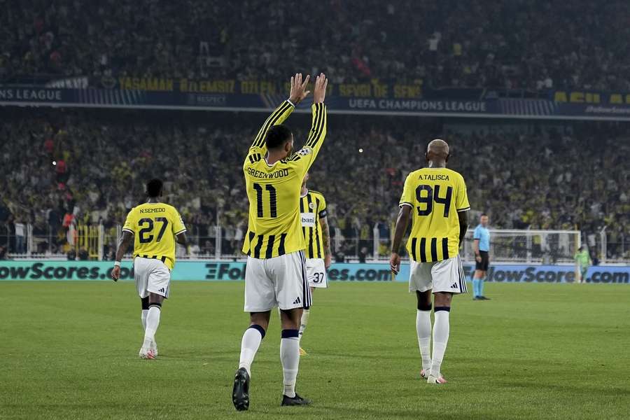 Greenwood celebrates his goal