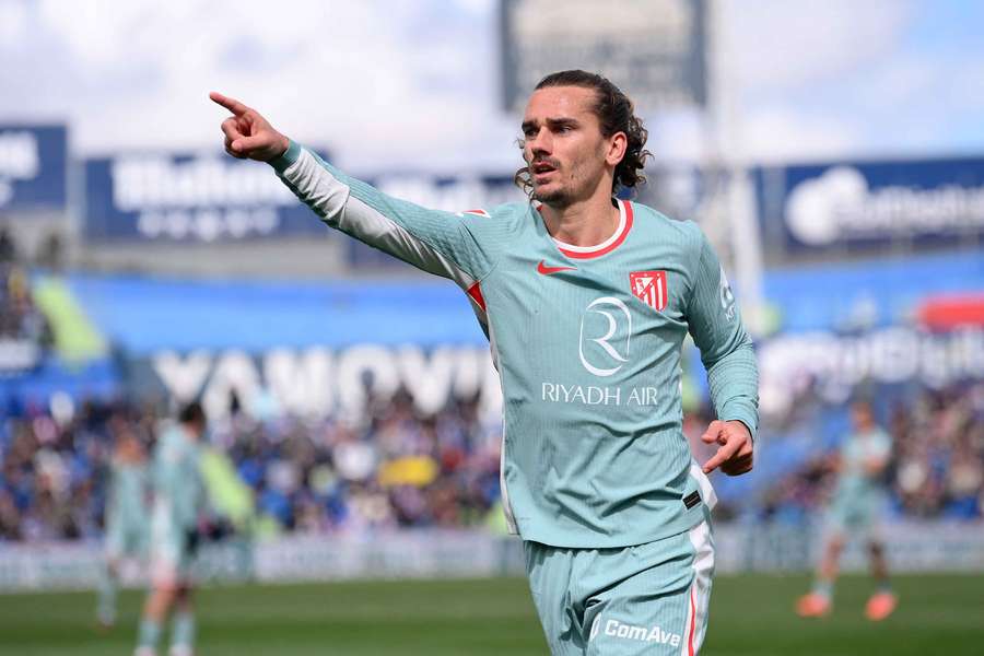 Antoine Griezmann célébrant son but contre Getafe, début mars.