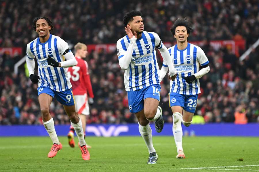 Georginio Rutter fez o terceiro golo do Brighton em Old Trafford