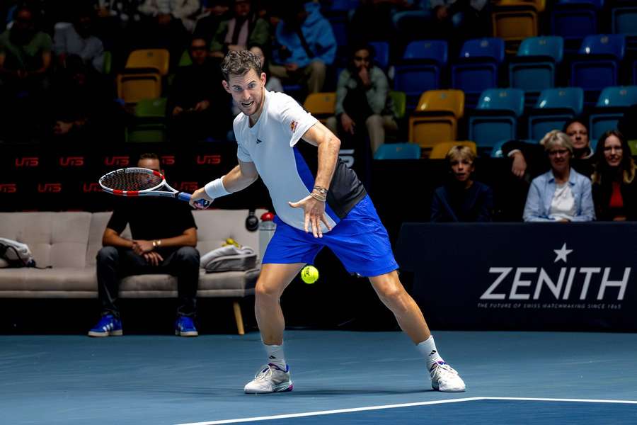 Thiem i aktion i weekenden i en opvisningsturnering i Frankfurt