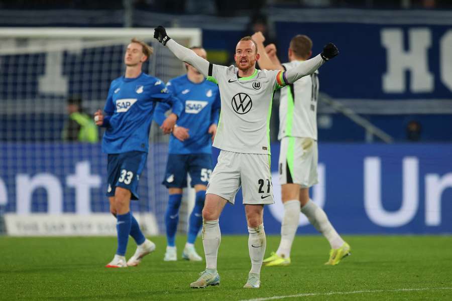 Maximilian Arnold se raduje po vítězství Wolfsburgu v Hoffenheimu 1:0.