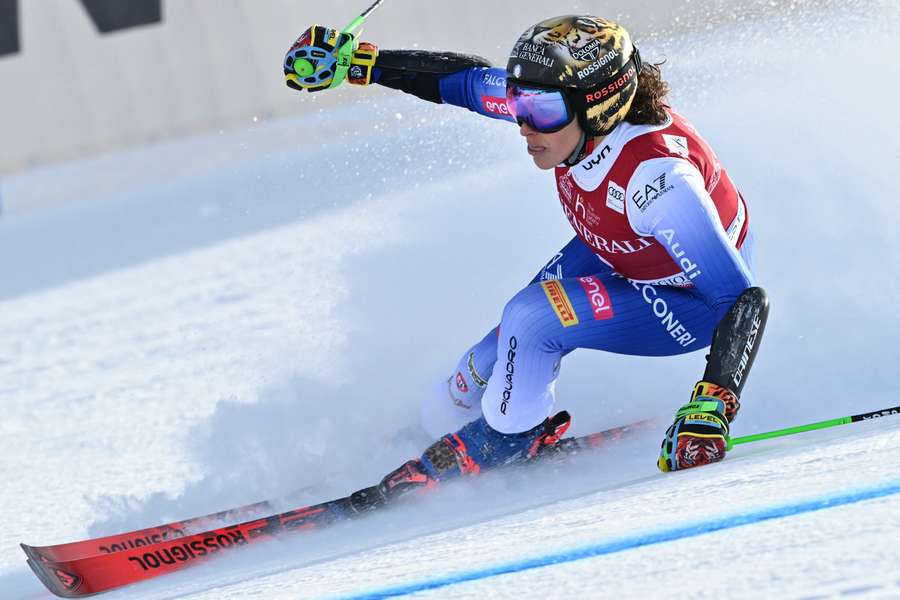 Italy's Federica Brignone competes in the giant slalom in Sestriere
